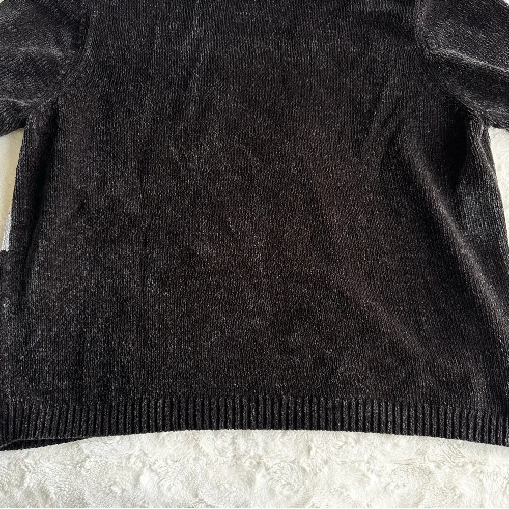 Vintage Alfred Dunner Sweater Womens 2X Red Black Colorblock Floral Retro READ - Picture 6 of 11